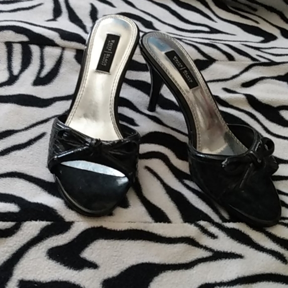 White House Black Market Shoes - black heels with bows